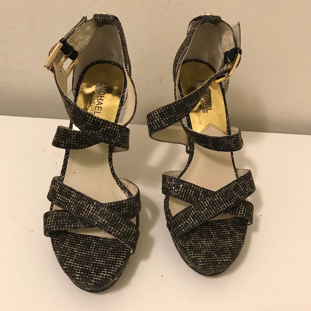 Michael Kors Evie criss cross open toe heels